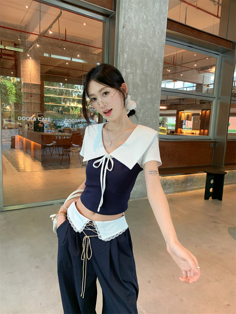 Women's Two-Piece Set Short Sleeve T-Shirt and Wide-Leg Pants Summer Outfit