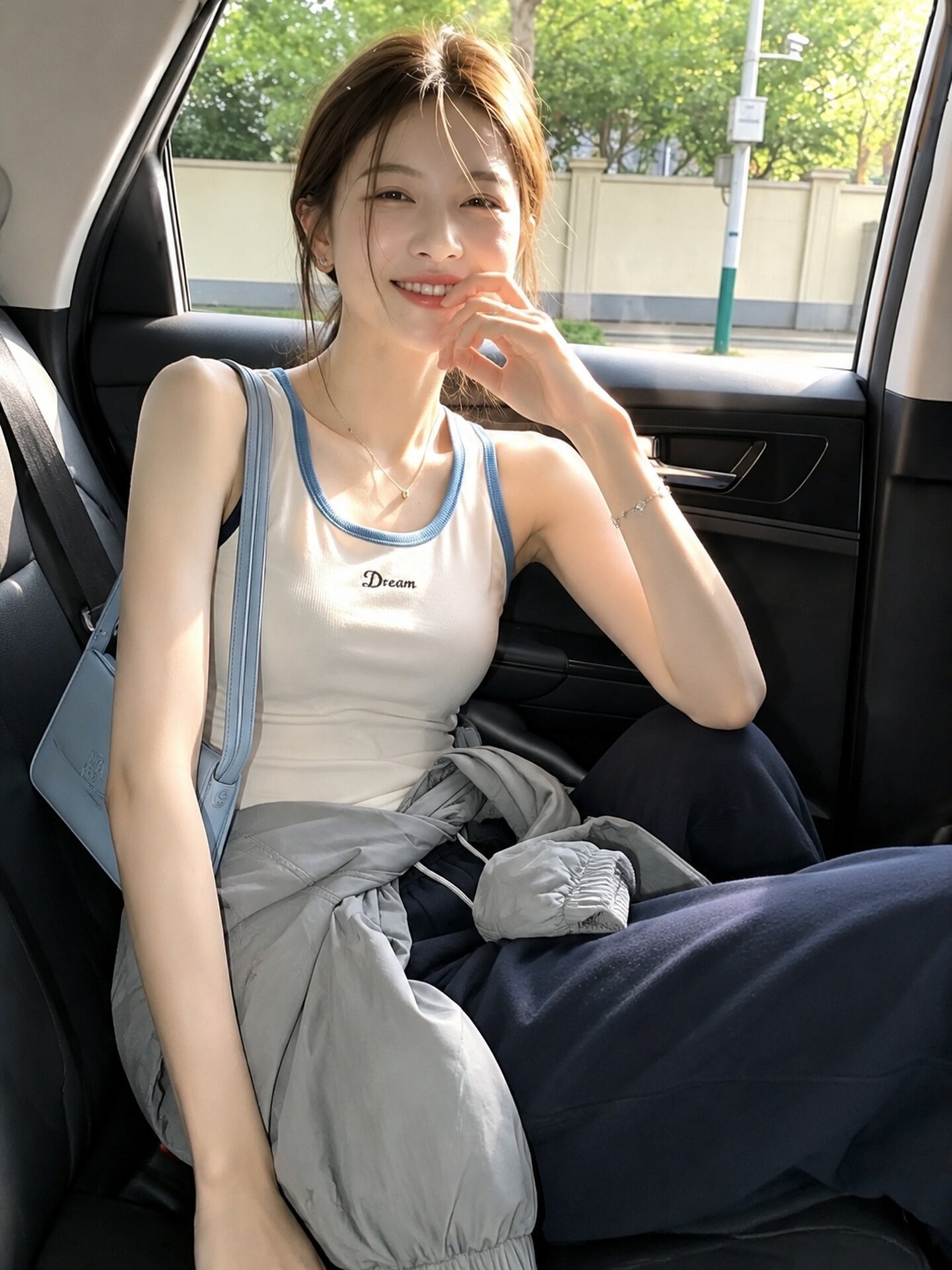 Apricot Sleeveless Camisole Tank Top for Women 2026 Summer Cotton Knit - Image 3