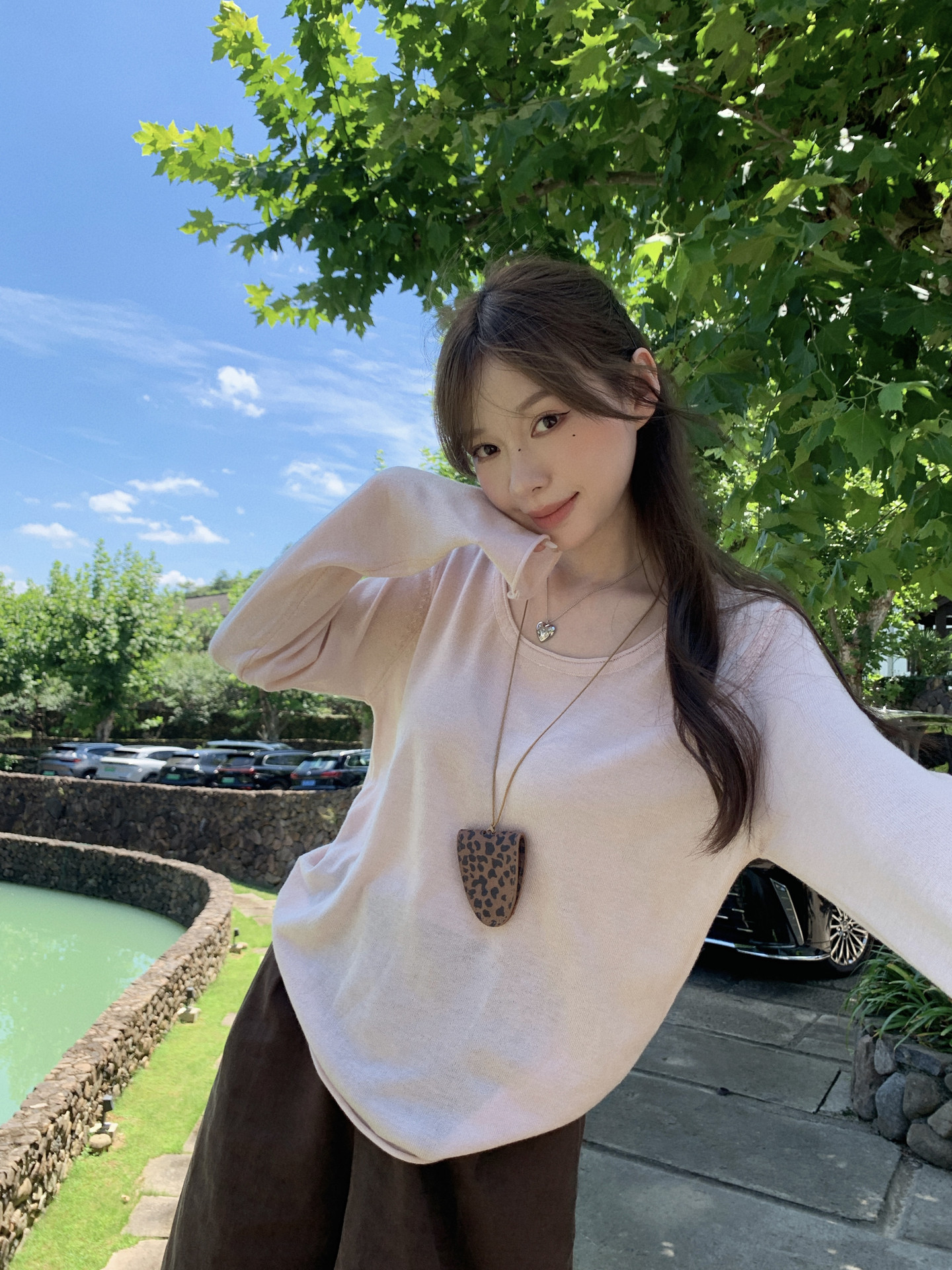Women's Round Neck Knit Cardigan Loose Long Sleeve Lazy Style Slimming Top Fall Winter Sweater - Style 414346